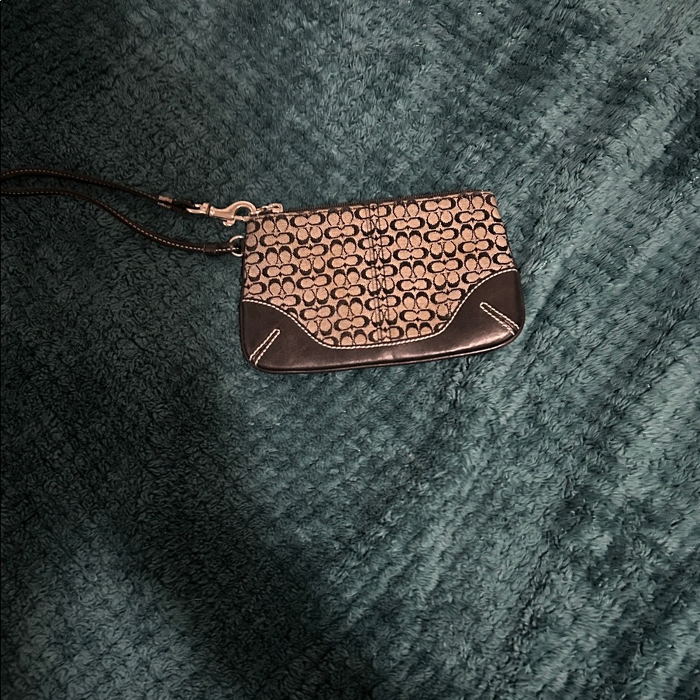 Coach Black and Beige Wristlet